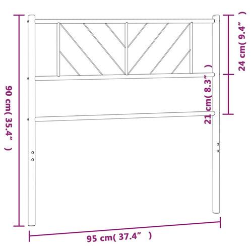 Sengegavl 90 cm metal sort