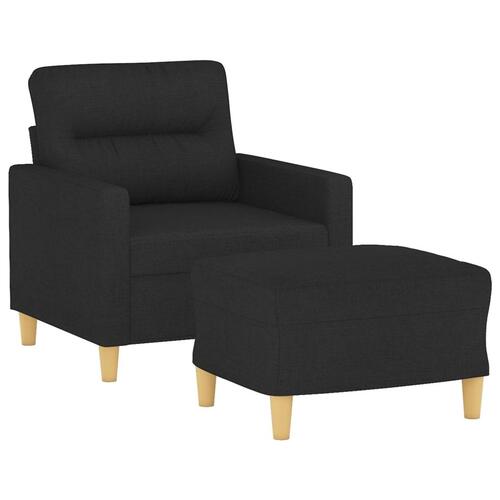 Sofastol med fodskammel 60 cm stof Sort