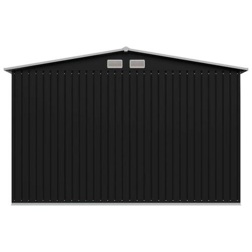 Opbevaringsskur til haven 257x205x178 cm stål antracitgrå