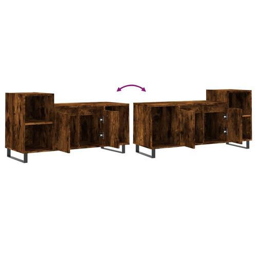 Tv-bord 100x35x55 cm konstrueret træ røget egetræsfarve