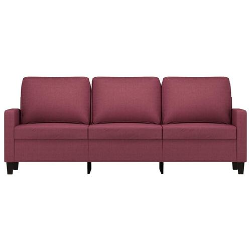 3-personers sofa 180 cm stof vinrød