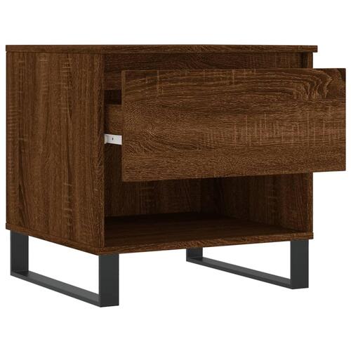 Sofabord 50x46x50 cm konstrueret træ brun egetræsfarve