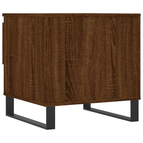 Sofabord 50x46x50 cm konstrueret træ brun egetræsfarve