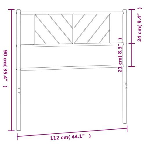 Sengegavl 107 cm metal sort