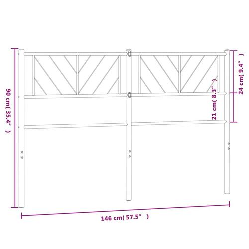 Sengegavl 140 cm metal hvid