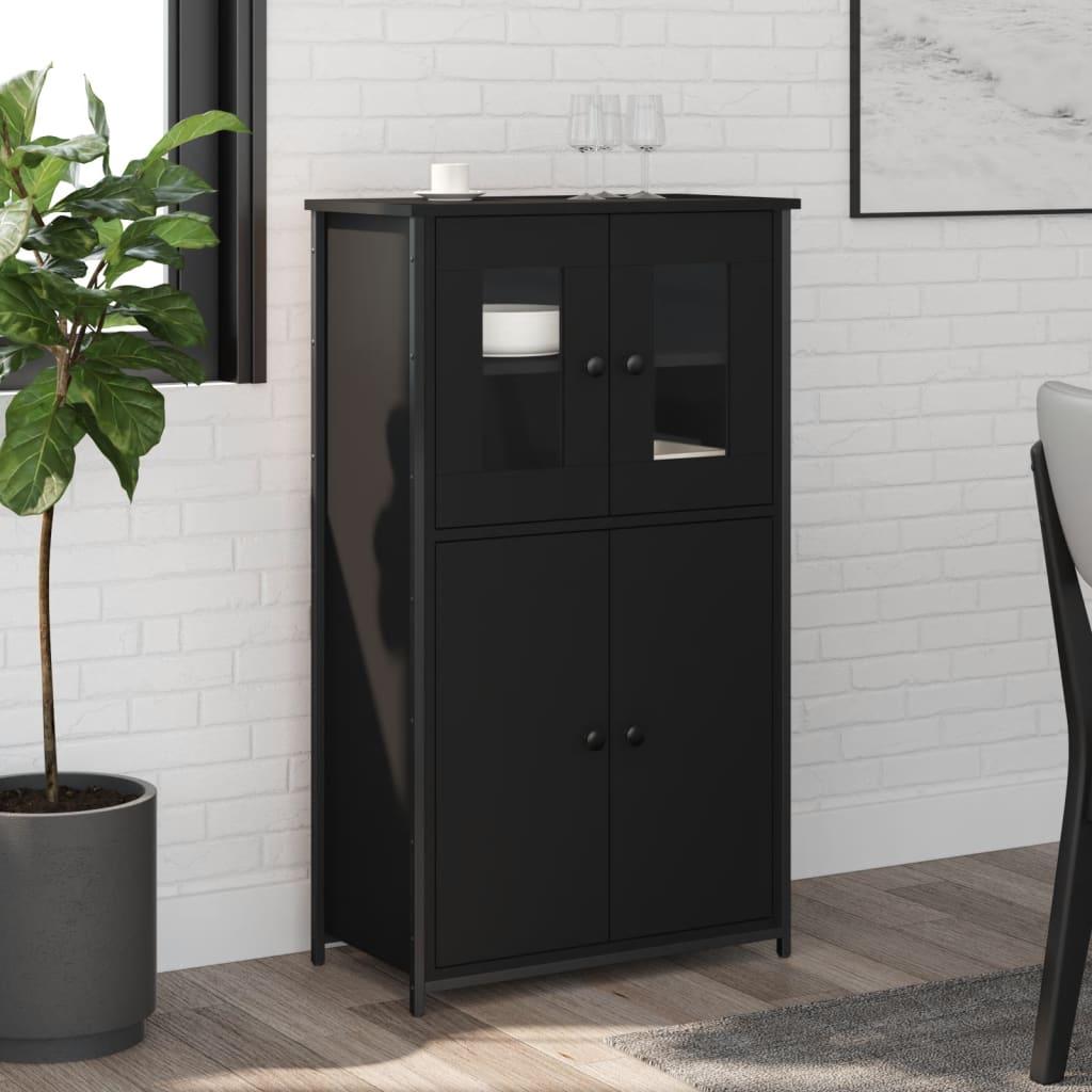 Skab 62x32x106,5 cm konstrueret træ sort