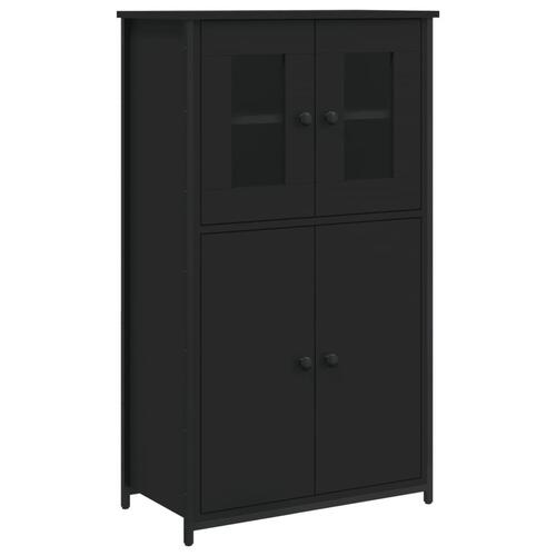 Skab 62x32x106,5 cm konstrueret træ sort
