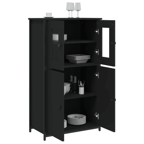 Skab 62x32x106,5 cm konstrueret træ sort
