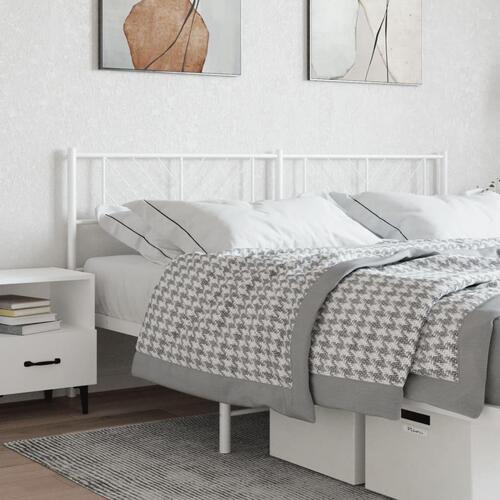 Sengegavl 160 cm metal hvid