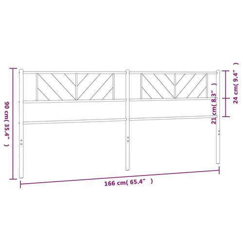 Sengegavl 160 cm metal hvid