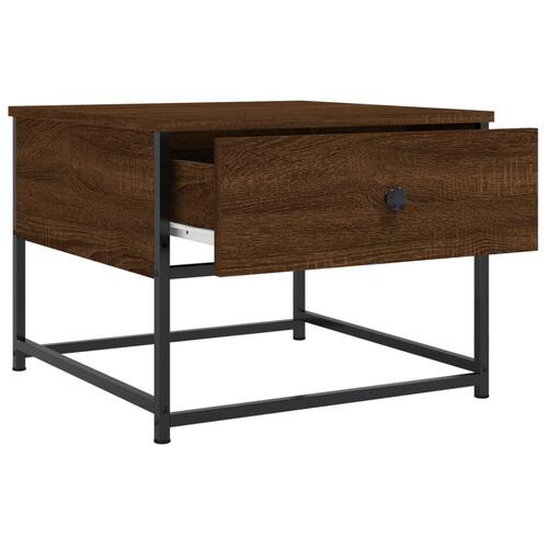 Sofabord 51x51x40 cm konstrueret træ brun egetræsfarve