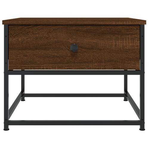 Sofabord 51x51x40 cm konstrueret træ brun egetræsfarve