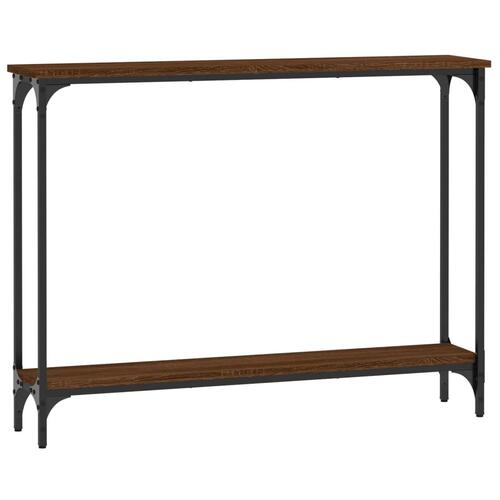 Konsolbord 100x22,5x75 cm konstrueret træ brunt egetræ