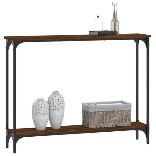 Konsolbord 100x22,5x75 cm konstrueret træ brunt egetræ