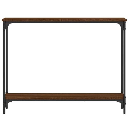 Konsolbord 100x22,5x75 cm konstrueret træ brunt egetræ