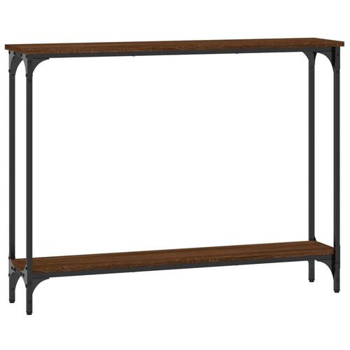 Konsolbord 100x22,5x75 cm konstrueret træ brunt egetræ