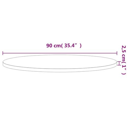 Bordplade Ø90x2,5 cm rund massivt bøgetræ