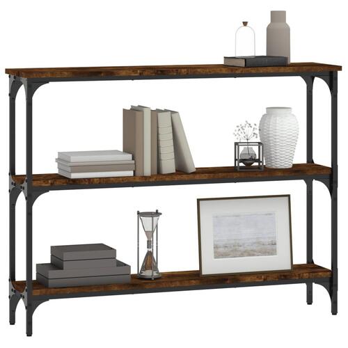 Konsolbord 100x22,5x75 cm konstrueret træ røget egetræsfarve