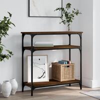 Konsolbord 75x29x75 cm konstrueret træ brunt egetræ