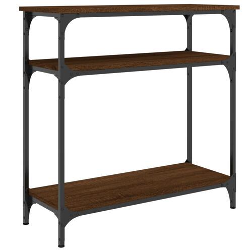 Konsolbord 75x29x75 cm konstrueret træ brunt egetræ