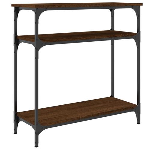 Konsolbord 75x29x75 cm konstrueret træ brunt egetræ