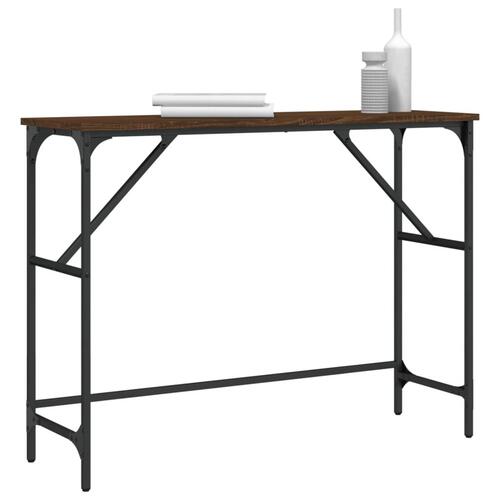 Konsolbord 100x32x75 cm konstrueret træ brun egetræsfarve