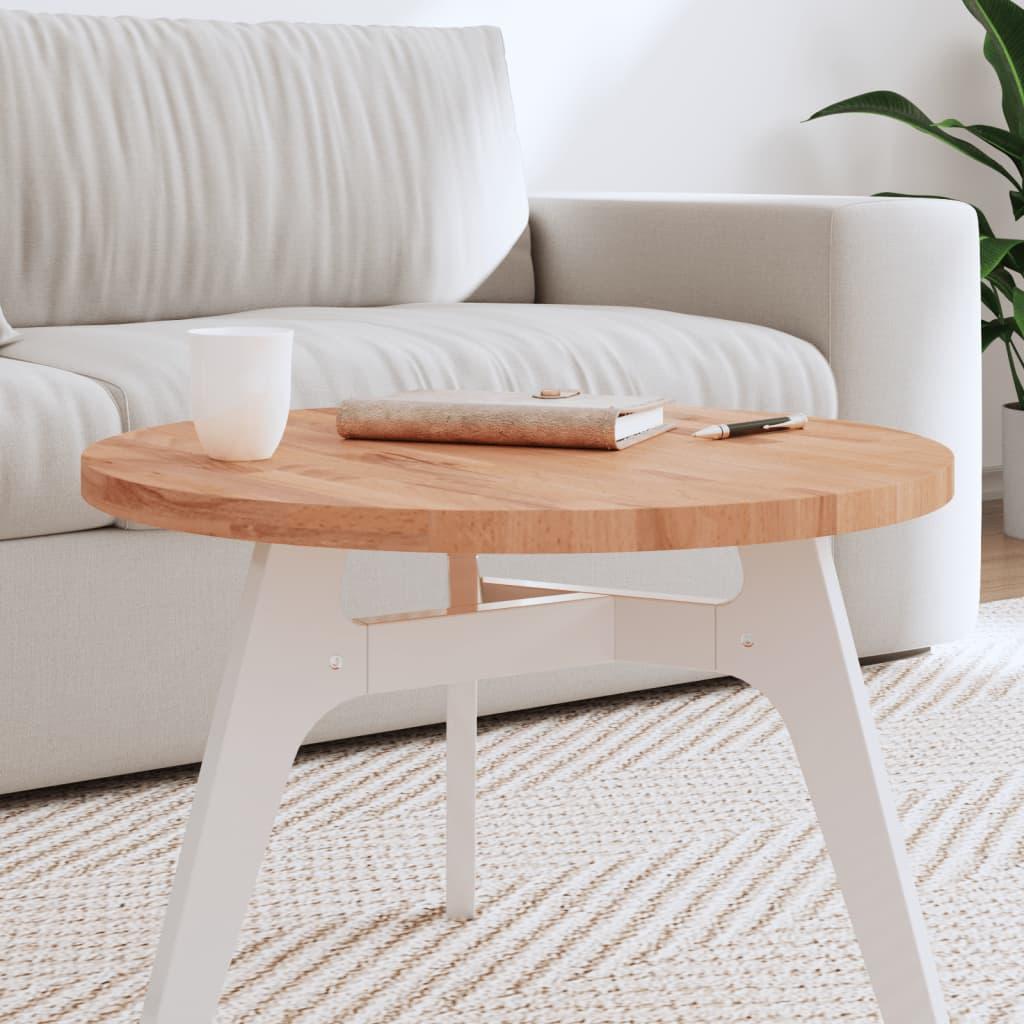 Bordplade Ø60x2,5 cm rund massivt bøgetræ