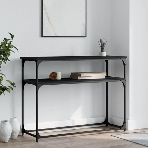 Konsolbord 100x35,5x75 cm konstrueret træ sort