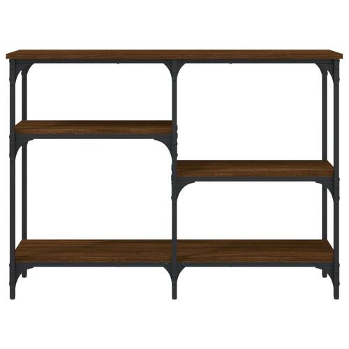 Konsolbord 102x29x75 cm konstrueret træ brun egetræ