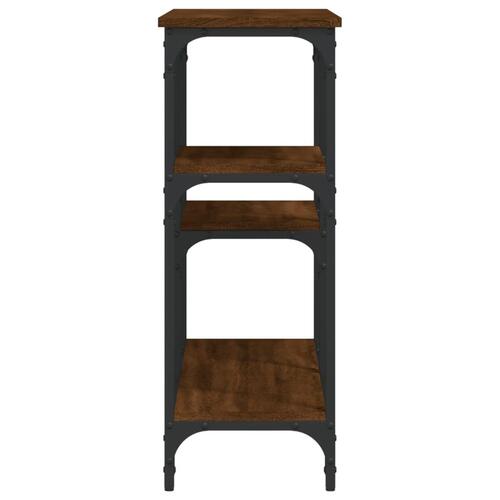 Konsolbord 102x29x75 cm konstrueret træ brun egetræ