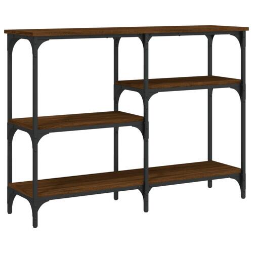 Konsolbord 102x29x75 cm konstrueret træ brun egetræ