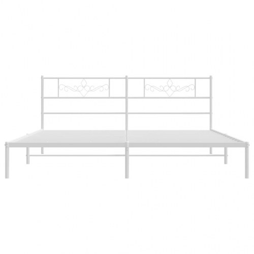 Sengeramme med sengegavl i metal - 193×203 cm, hvid