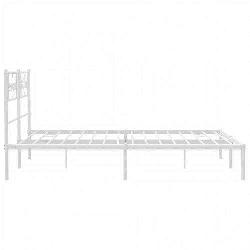 Sengeramme i metal med sengegavl 135×190 cm - hvid