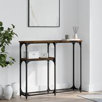 Konsolbord 90x22,5x75 cm konstrueret træ røget egetræsfarve