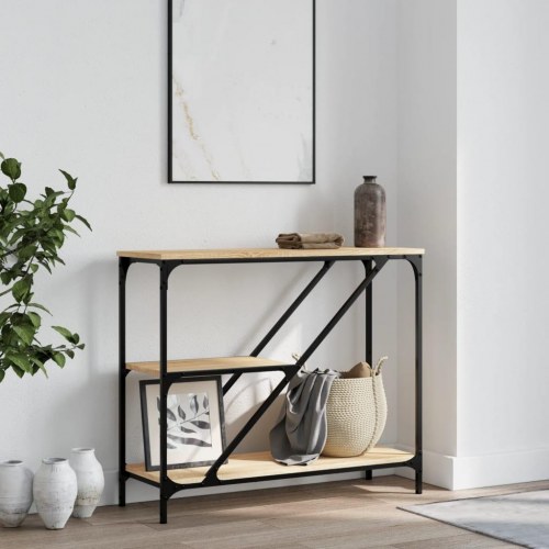 Konsolbord 88,5×30×75 cm i konstrueret træ - sonoma-eg