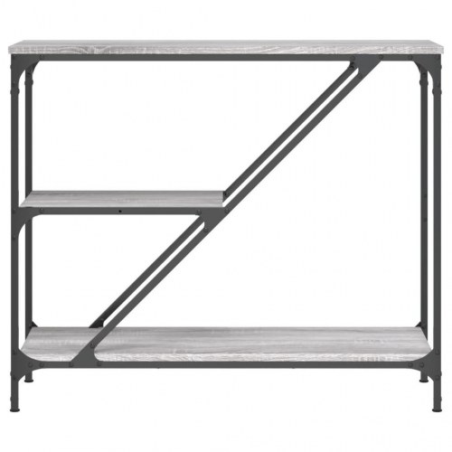 Konsolbord 88,5×30×75 cm i grå sonoma-eg med stålstel