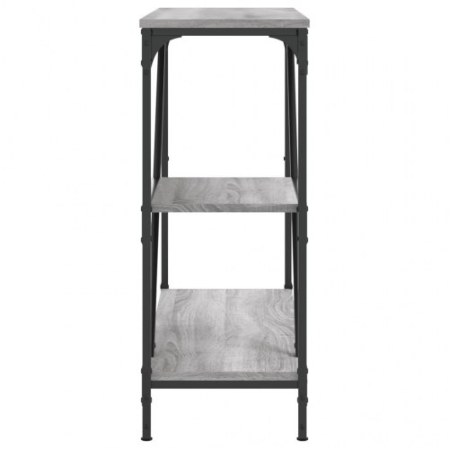 Konsolbord 88,5×30×75 cm i grå sonoma-eg med stålstel