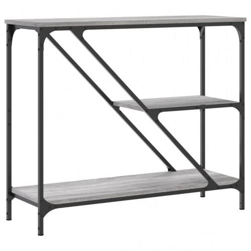 Konsolbord 88,5×30×75 cm i grå sonoma-eg med stålstel