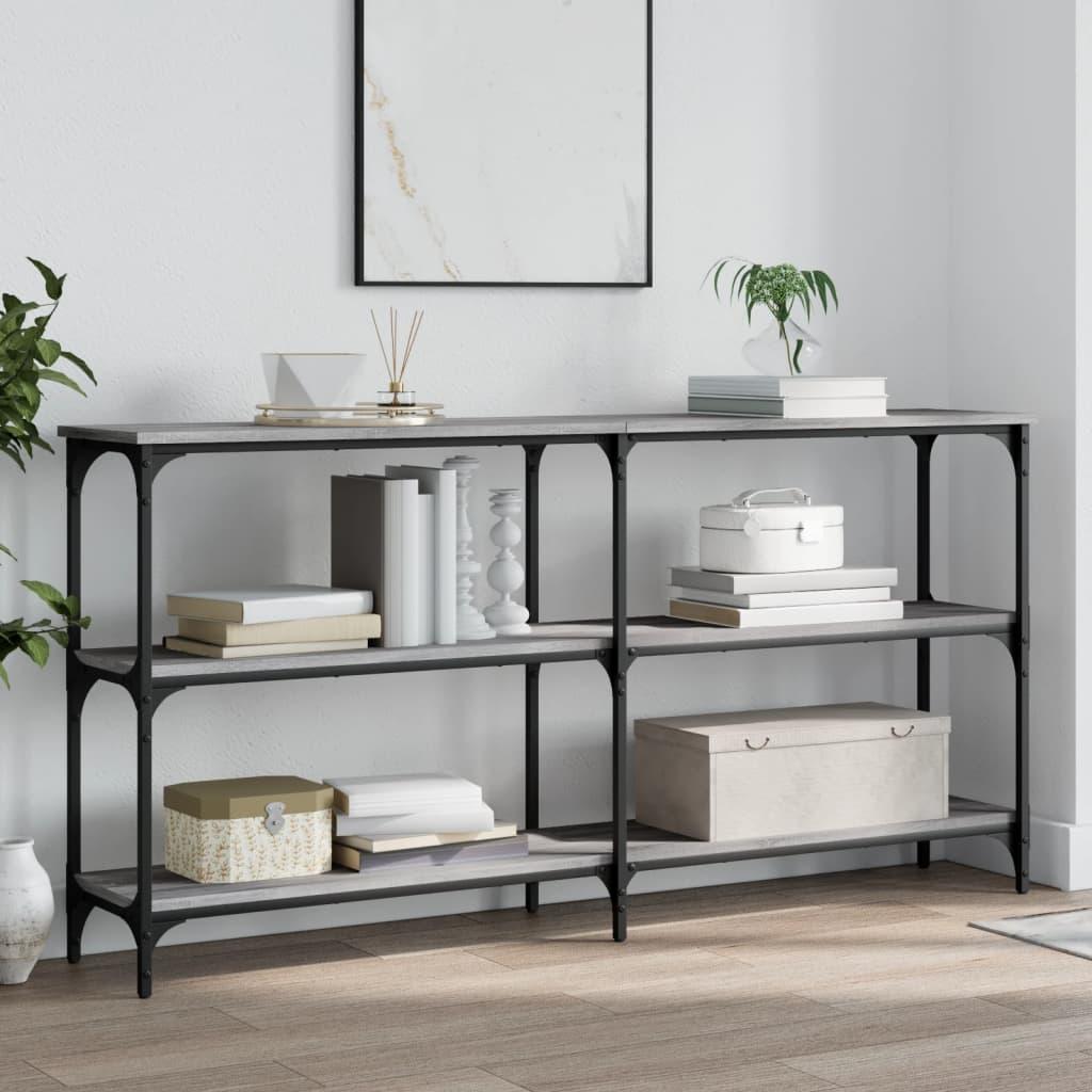 Konsolbord 150x29x75 cm konstrueret træ grå sonoma-eg
