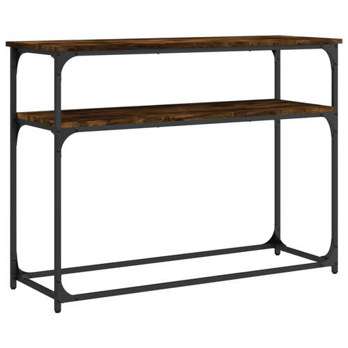 Konsolbord 100x35,5x75 cm konstrueret træ røget egetræsfarve