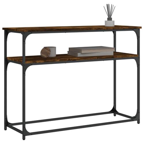 Konsolbord 100x35,5x75 cm konstrueret træ røget egetræsfarve