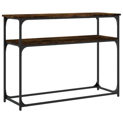 Konsolbord 100x35,5x75 cm konstrueret træ røget egetræsfarve