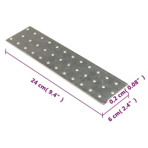 Perforerede plader 40 stk. 2 mm 240x60 mm galvaniseret stål