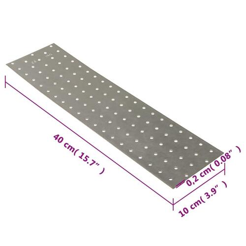 Perforerede plader 20 stk. 2 mm 400x100 mm galvaniseret stål