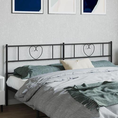 Sengegavl 193 cm metal sort
