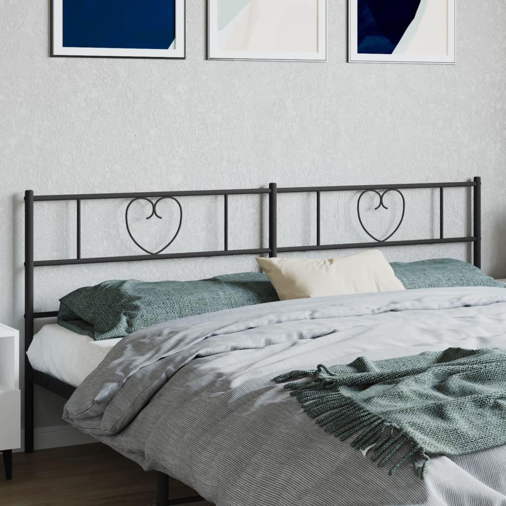 Sengegavl 193 cm metal sort