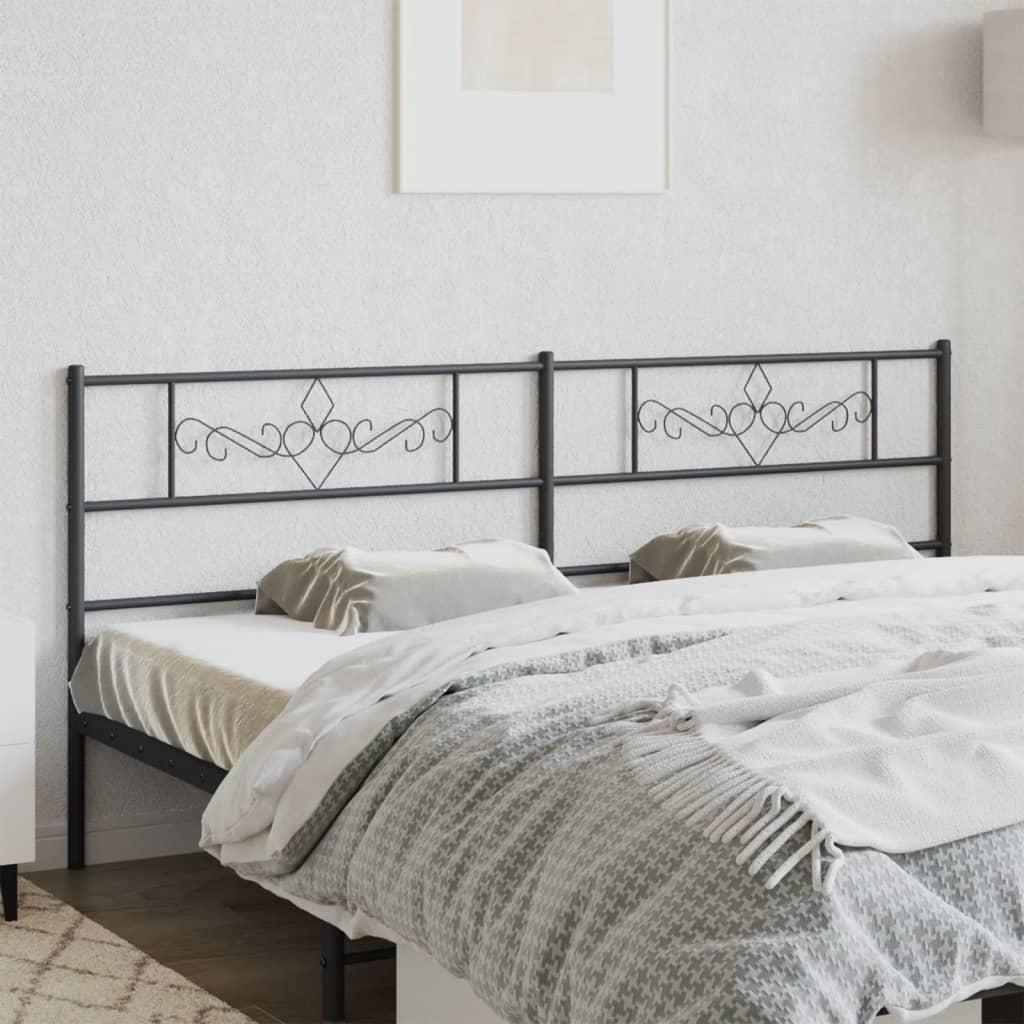 Sengegavl 180 cm metal sort