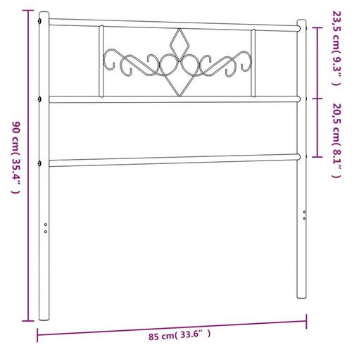 Sengegavl 80 cm metal hvid