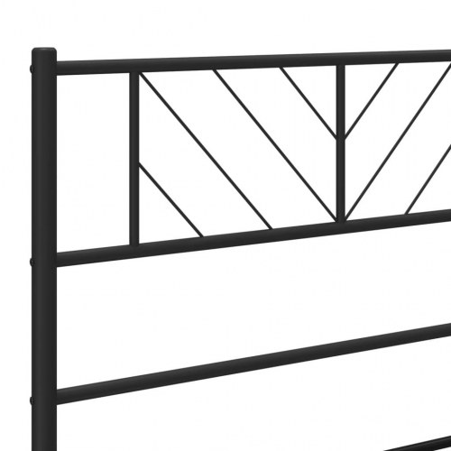 Sengeramme i metal med gavl og fodgærde 90×200 cm - sort