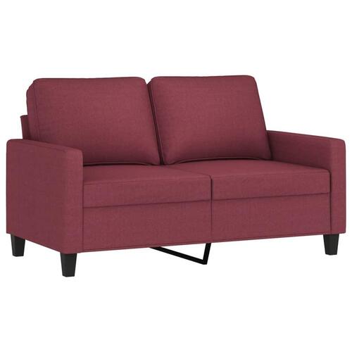 2 personers sofa med hynder stof vinrød